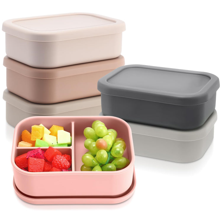 6 Pcs Silicone Bento Boxes (6 Count)