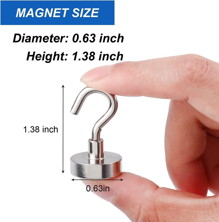 LOVIMAG Neodymium Strong Magnetic Hooks,30Lbs Rare Earth Magnets Heavy Duty with Hook for Refrigerator,Ceiling Magnets for Hanging,Cruise,Curtain and Kitchen etc - Pack of 500