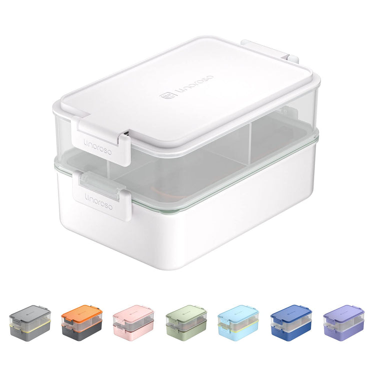 Stackable 2 Tier Adult Bento Box (4 Count)