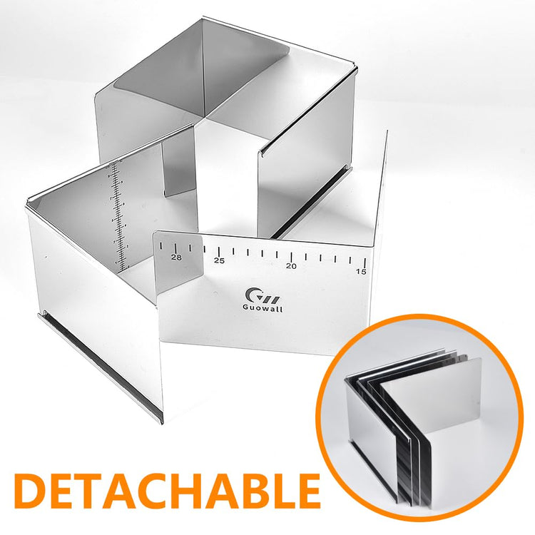 Adjustable Square Cake Ring Stainless Steel Extensible Ring Mold Cake Cutter