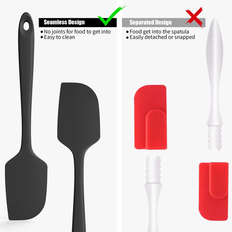 600°F Heat Resistant Silicone Spatula Scrapers (4 Count)