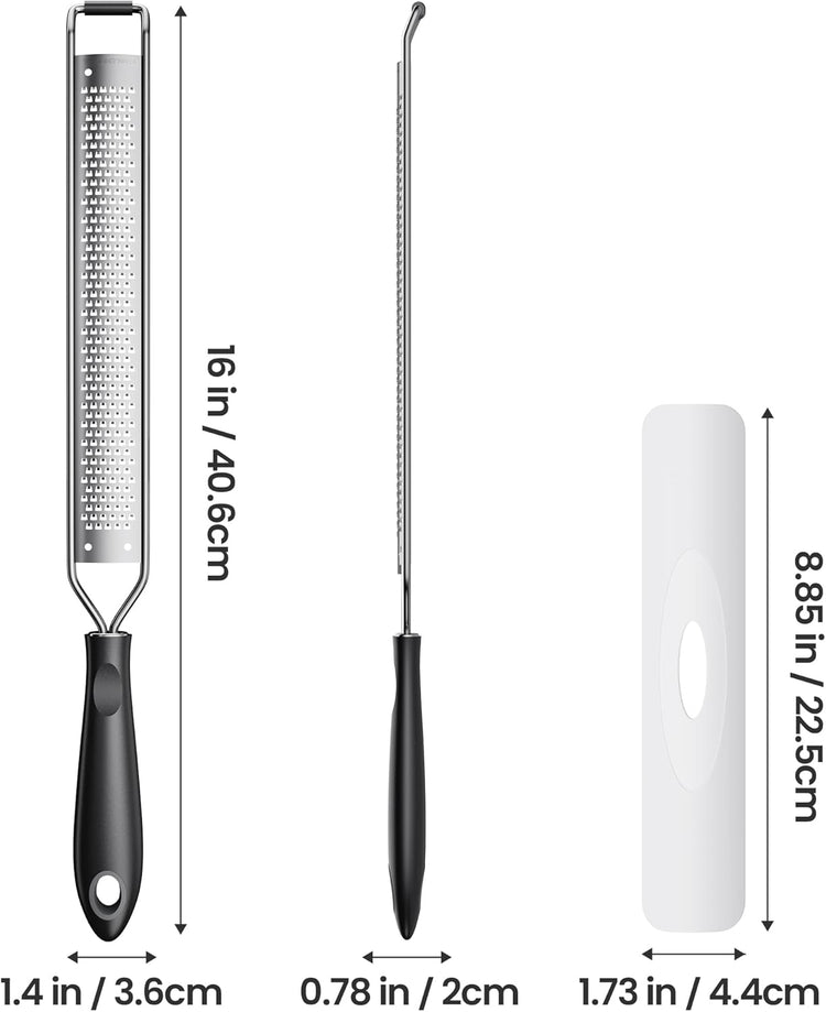 Zester Grater With Handle Cheese Grater for Lemon Zester Kitchen,Black