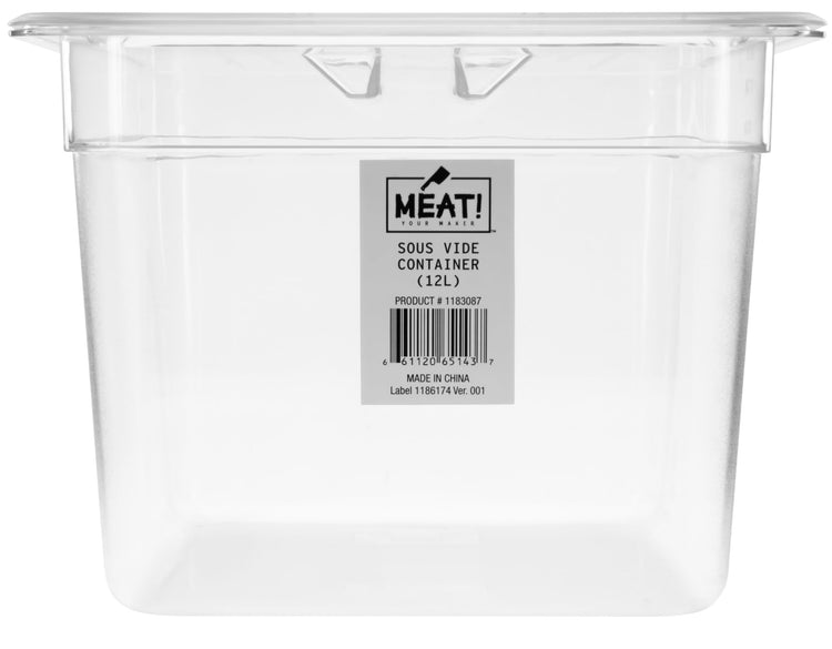 MEAT! Sous Vide 12L Commercial Grade Quality Container with a 12 Liter Cooking Capacity for Vacuum