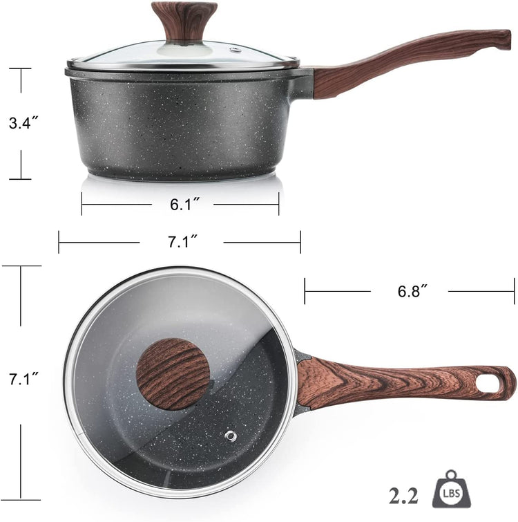 Nonstick Sauce Pan Set with Lid (2 Count)