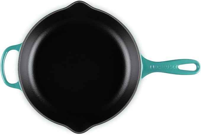 Le Creuset Enameled Cast Iron Signature Round Skillet, 10.25", Riviera