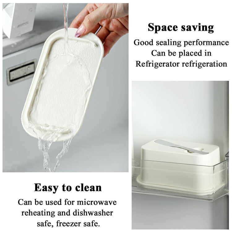 Butter Dish with Lid for Countertop and Refrigerator Door Shelf with Butter Spreader Knife