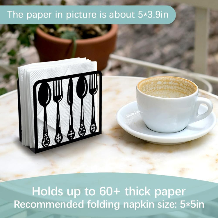 Tableware Decorative Black Metal Napkin Holder for Table