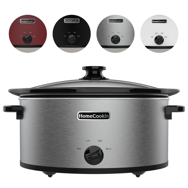 6 Quart Slow Cooker Oval Manual Pot Food Warmer with 3 Cooking Settings