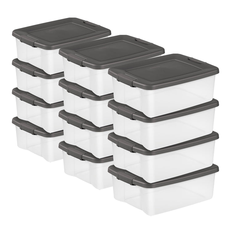ShelfTote Clear Plastic Storage Bins (12 Count)