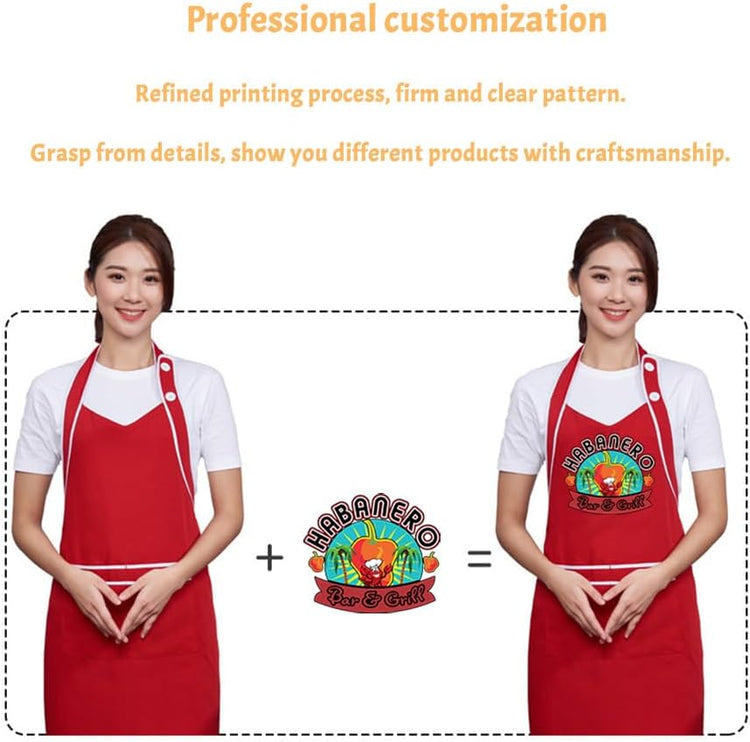 Personalized Custom Aprons Custom Adjustable Kitchen Cooking Aprons Hair Stylist Cafe Work Aprons For Men And Women