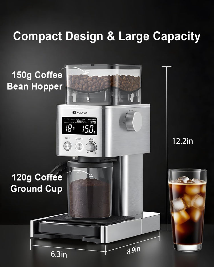 Electric Conical Burr Coffee Grinder with Removable Coffee Scale