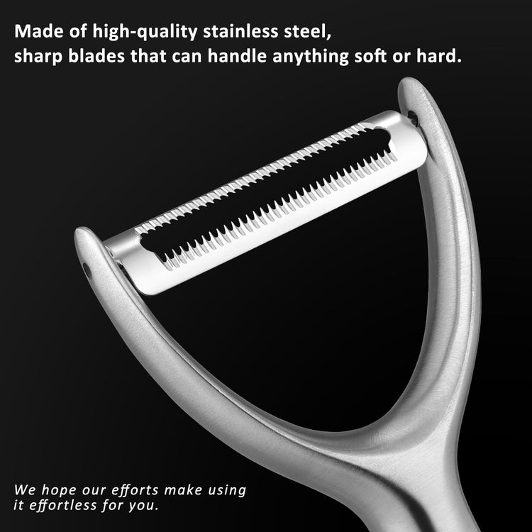 Serrated Blade Premium Y Type 304 Stainless Steel Multifunctional Kitchen Peeler Real Wood Handle Ultra Sharp Blade Vegetable Potato Apple