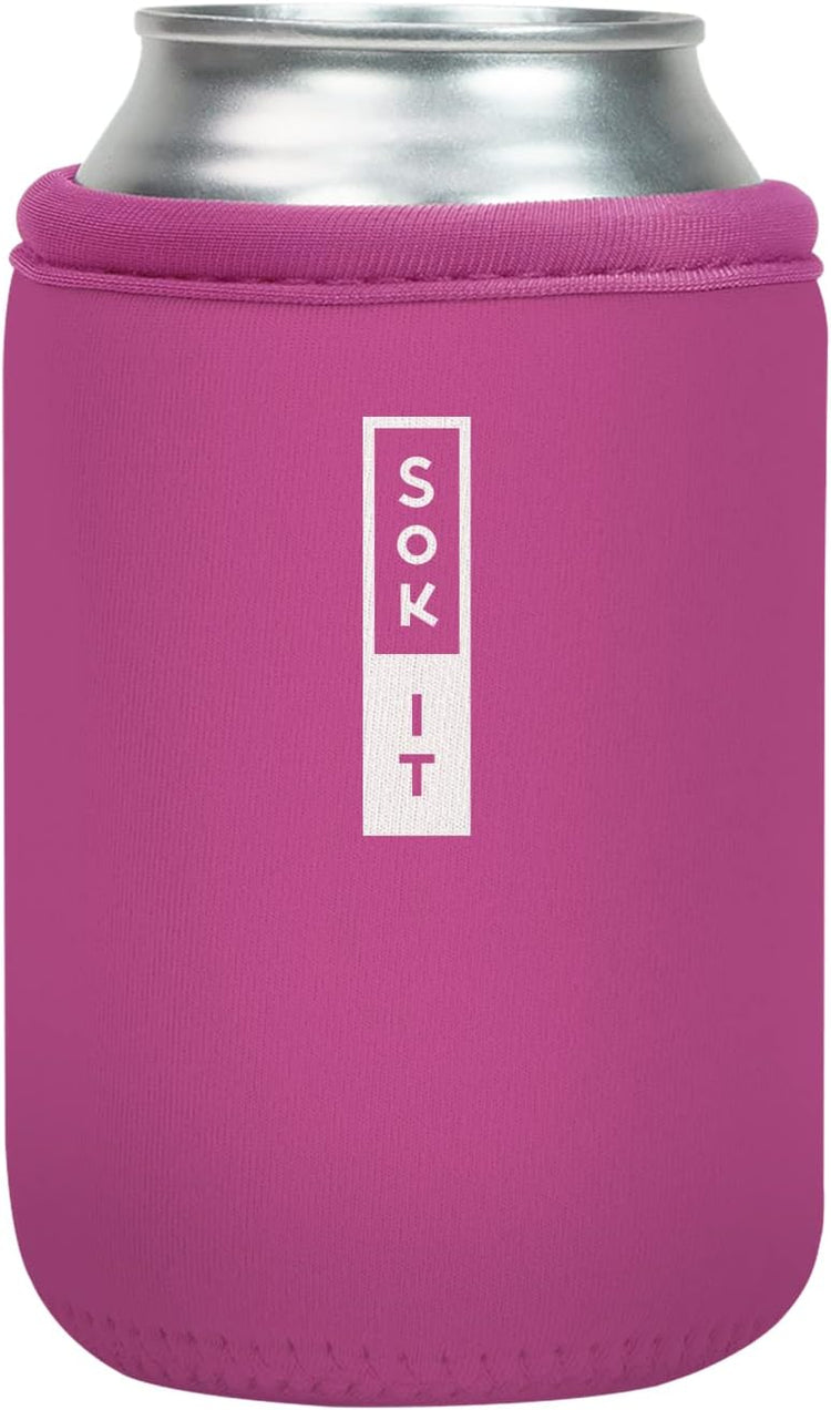 Sok It CanSok Sleeve for Beer & Soda Insulated Neoprene Cover (Bright Pink, 12oz Can Sleeve)