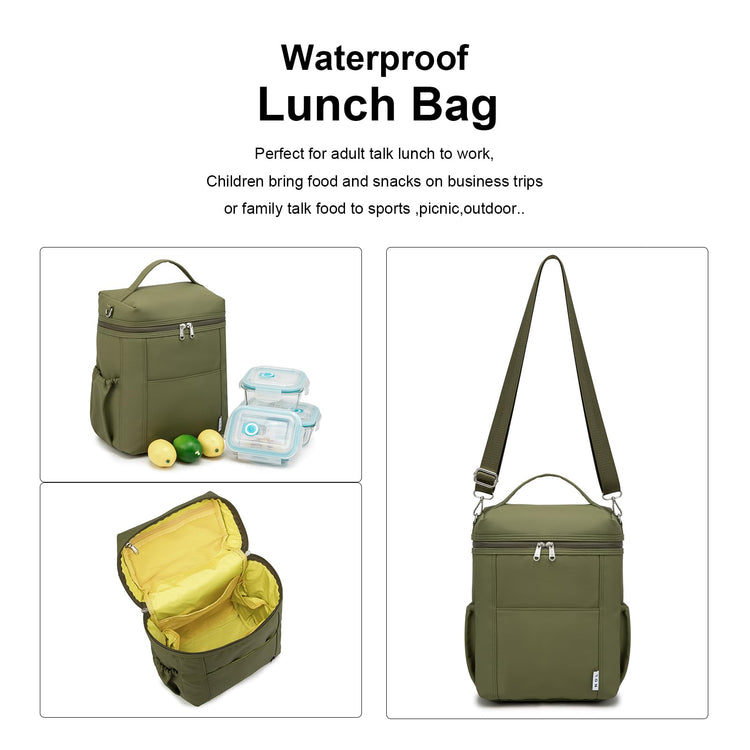NOL Insulated Lunch Bags for Women Cooler Bag Lightweight Nylon Waterproof Lunch Box for Work