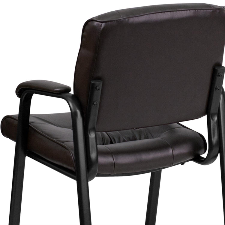 Haeger LeatherSoft Tufted Executive Reception Chair with Padded Armrests