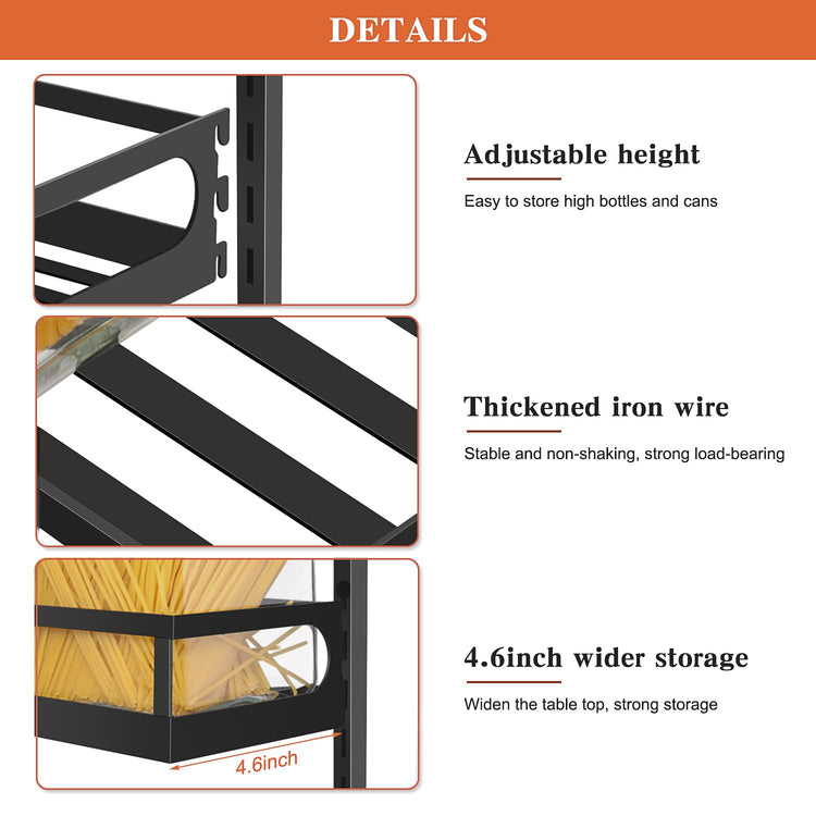 Wall Mount Spice Rack Organizer 5 Tier Height