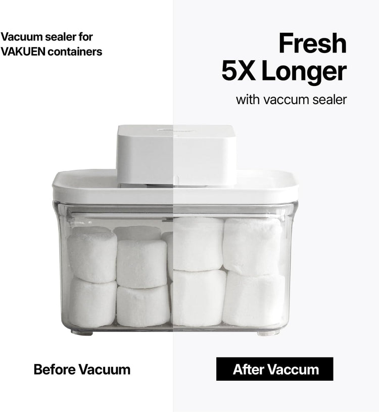 Premium Airtight Food Storage Containers, Mini 9P/SET include Vacuum Sealer, Smart One-Click Seal Lid, No Hinges, 100% Leak Proof, BPA-FREE, Dishwasher, Freezer & Microwave Safe