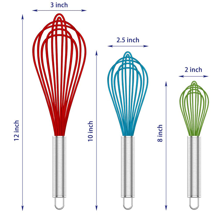 Silicone Whisk Set of 3