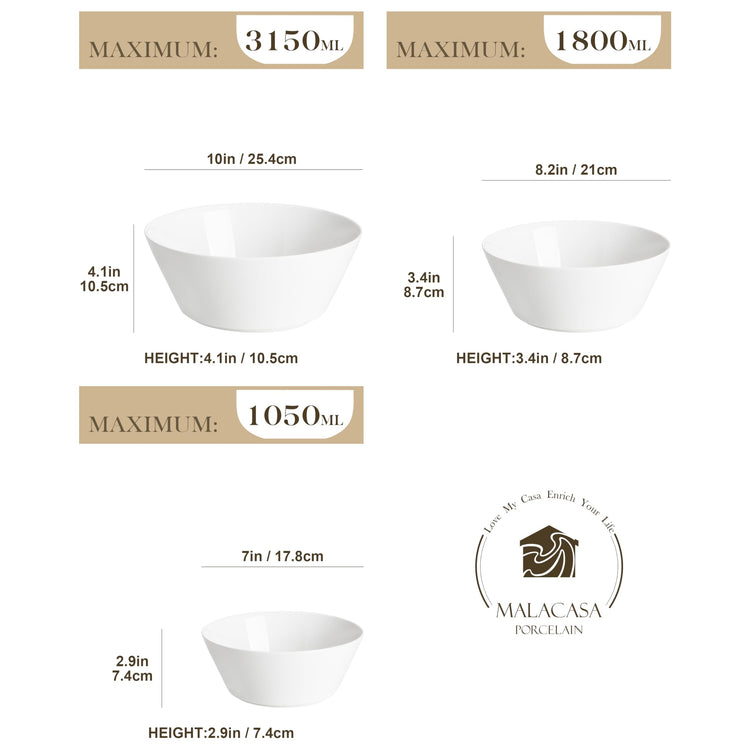 White Serving Bowls Set of 3 (3 Count)