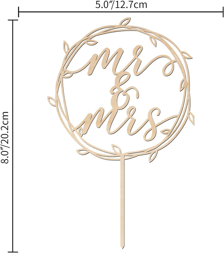 Mr & Mrs Cake Topper Wedding Cake Topper in Wood