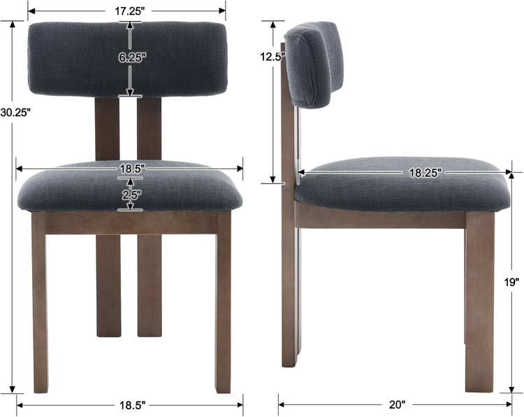 chairus Dining Chairs Set of 4 Linen Fabric Diner Chairs Farmhouse Wood Chairs for Kitchen and Dining Room, Black