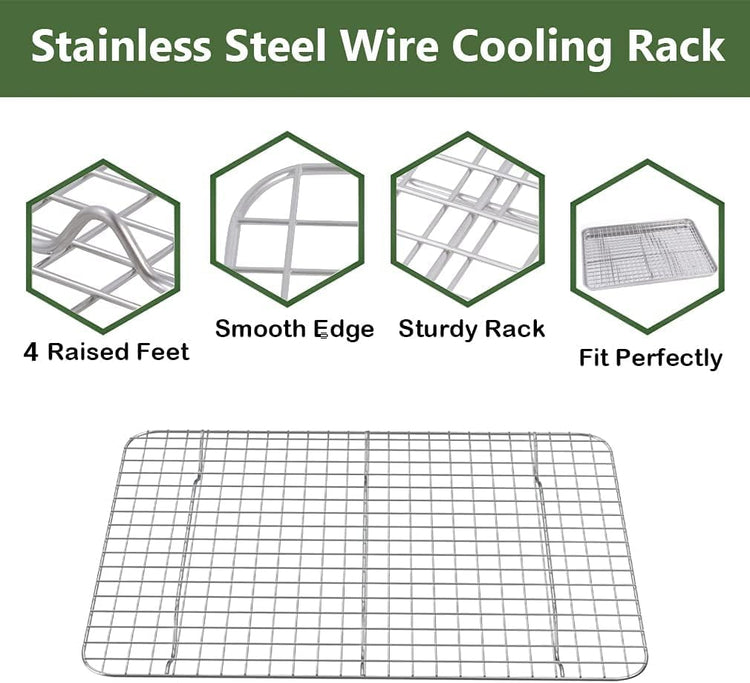 Quarter Baking Sheet Pan Cooling Rack Set