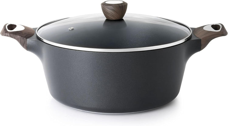 SENSARTE Nonstick Stock Pot with Lid, 2.6/4.5/6.6 QT Soup Pot Casserole Pot, Healthy Pasta Pot, Large Deep Cooking Pot, Big Sauce Pot Stew Pot, Induction Compatible, PFOA PFOS APEO Free, Black - Nestoria