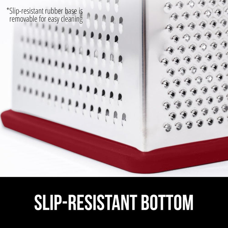 XL 4 Sided Stainless Steel Cheese Grater With Measurement Container
