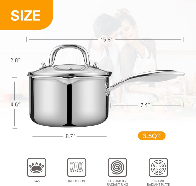 3.5 Quart Saucepan with Lid