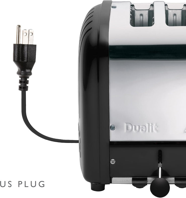 Dualit Classic 2 Slice NewGen Toaster - Stainless Steel - Hand Built in the UK - Replaceable ProHeat elements - Defrost Bread - Mechanical Timer - Matt Black Classic Toaster