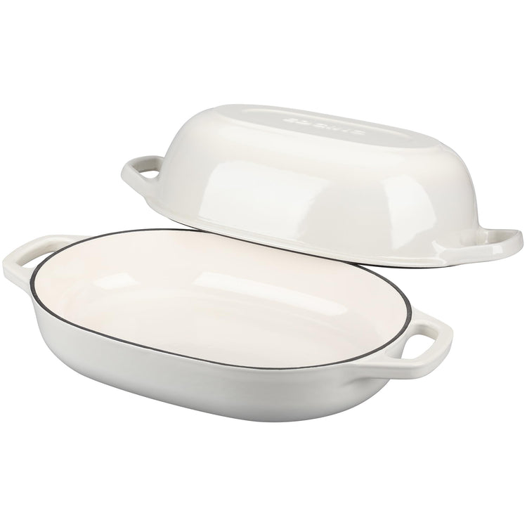 Enameled Cast Iron Oval Dutch Oven Pot with Lid