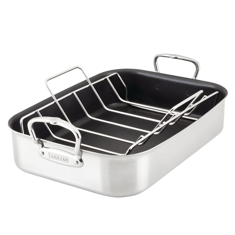 Provisions 16.5" Classic Clad Nonstick Roasting Pan with Stainless Steel Rack