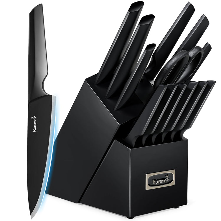 Knife Set, 15-Piece High Carbon Stainless Steel Knife Block Set