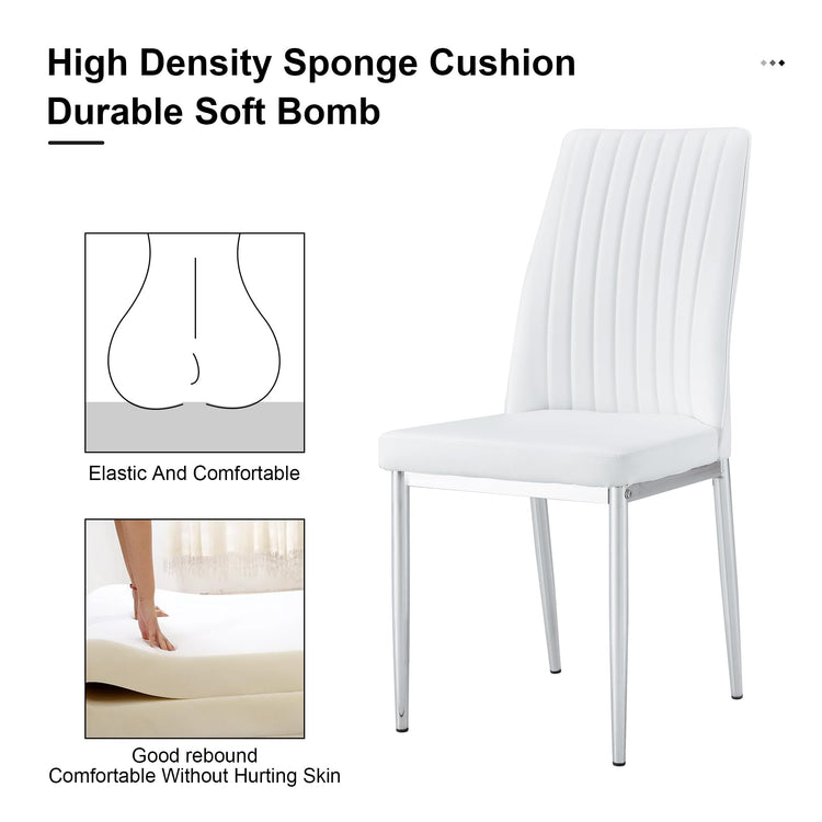 White Modern Dining Chairs Set (8 Count)