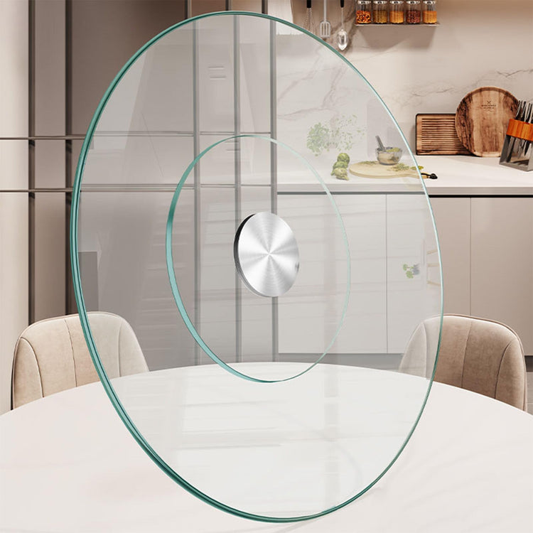 22.8" Lazy Susan for Table Top Tempered Glass Rotating Serving Tray for Dining Table