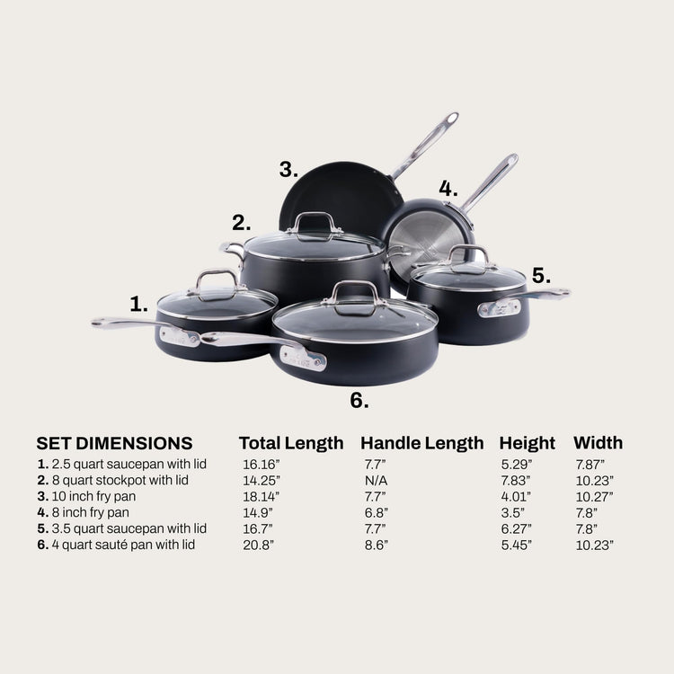 HA1 Expert Hard Anodized Nonstick Cookware Set