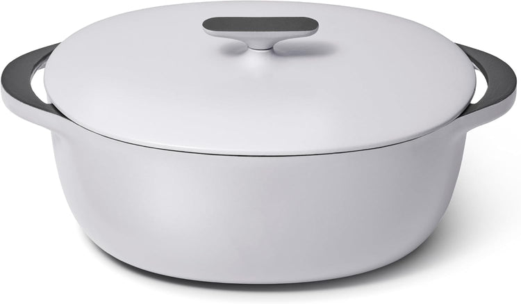 Caraway Enameled Cast Iron Dutch Oven - 8qt Dutch Oven With Lid - 3 Layer Enamel Coating - No Seasoning Required - Compatible With All Stovetops - Oven Safe - No Forever Chemicals - Gray - Nestoria