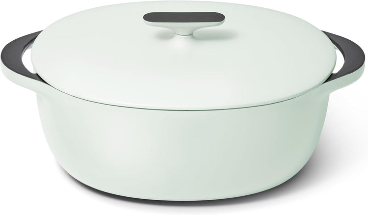 Caraway Enameled Cast Iron Dutch Oven - 8qt Dutch Oven With Lid - 3 Layer Enamel Coating - No Seasoning Required - Compatible With All Stovetops - Oven Safe - No Forever Chemicals - Light Mist - Nestoria