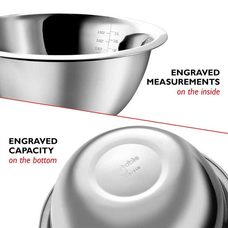 Stainless Steel Mixing Bowls with Measuring Cups & Spoons Set of 14