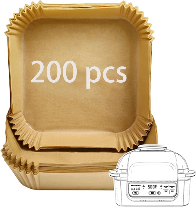 Disposable Air Fryer Liner, 200Pcs Parchment Paper for Ninja/COSORI/Gourmia/PowerXL/InstantPot/Fabuletta/Philips Air Fryer