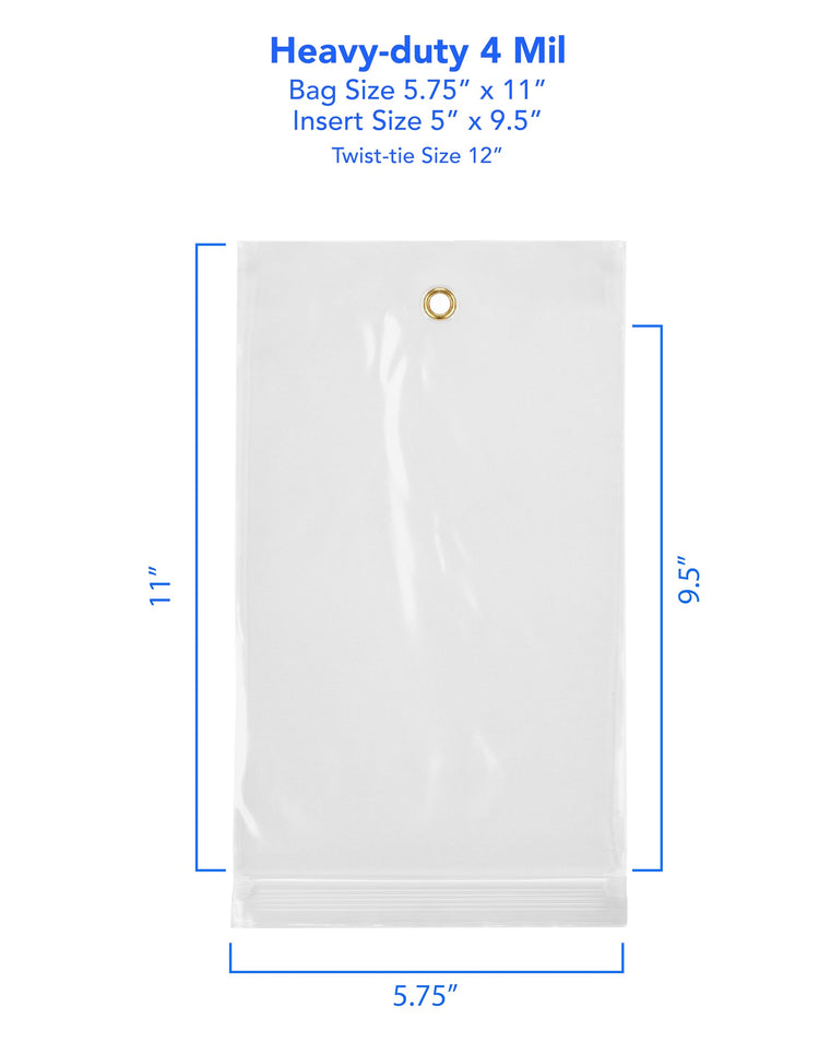 GPI 5.75" x 11" Reclosable Zip Bags with Bottom Hang (100 Count)