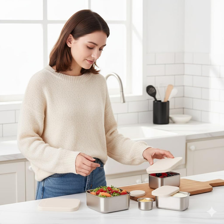 Flexibento Leak proof Stainless Steel Lunch Box Containers