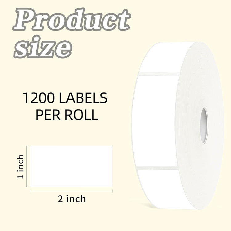 1200 Blank Removable Freezer Labels Water Oil Resistant with Perforation Line for Food Containers Jars Pantry Organization (Ink Quick-Dry,1” x 2”)