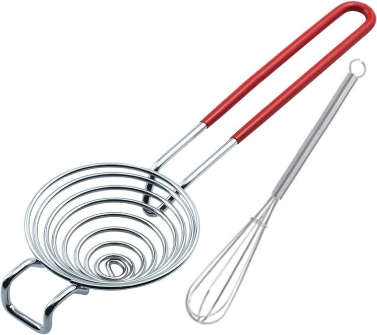 Egg Separator Egg Yolk White Separator Separation Tool Duck Eggs Separators Stainless Steel Egg Yolk Filter Long Handled Separator Divider Egg White Seperater For Cooking Baking And Stirring (Red)