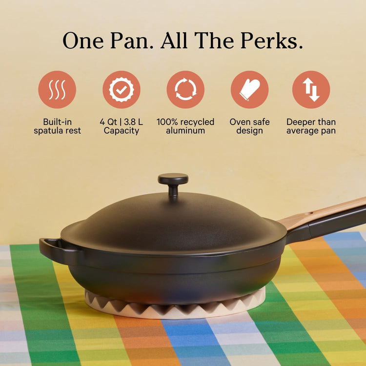 Our Place Large Always Pan 2.0-12.5” (4 Qt) Nonstick, Toxin-Free Ceramic Cookware | Patented 10-in-1 Aluminum Frying & Sauté Pan | Safe for Oven, Induction & All Cooktops up to 450°F | Char - Nestoria