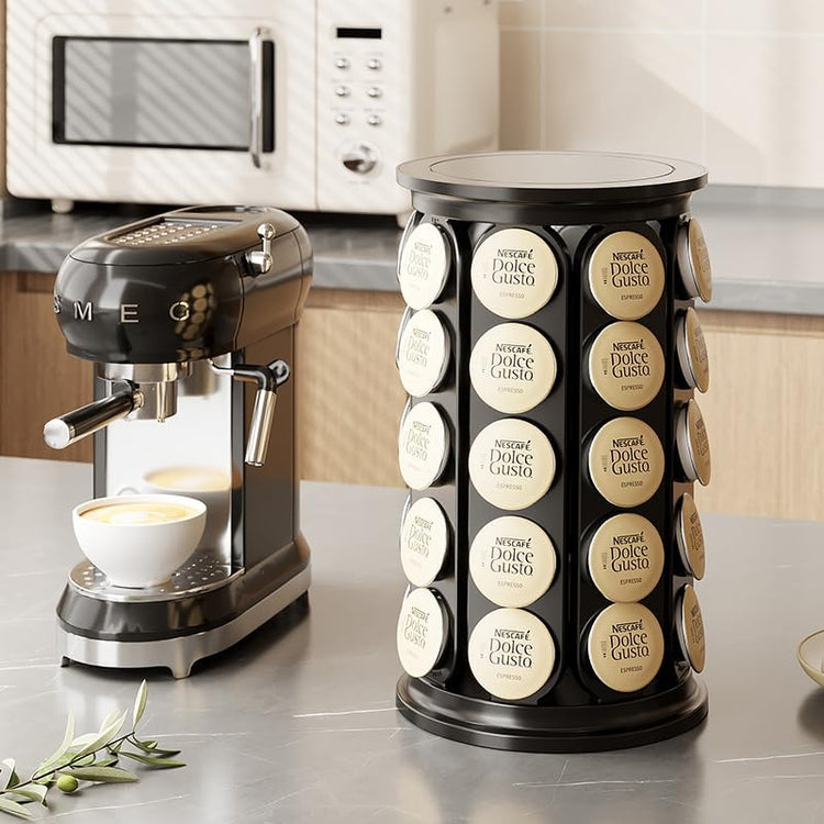 K Cups Holder,K Cup Carousel, Coffee Pods Storage Organizer Stand,New Modern Design, Home or Office Kitchen Counter Organizer(Capacity of 40 Pods, Black)