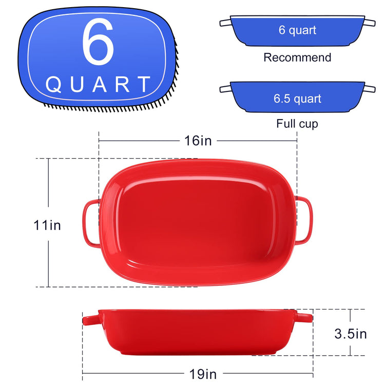 6 Quart Large Rectangular Baking Dish