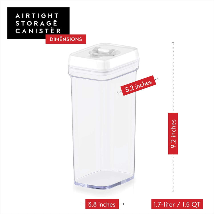 DWËLLZA KITCHEN Airtight Food Storage Containers – 4 Piece set Air Tight Pantry Storage Containers Clear Kitchen Organization and Storage Set BPA-Free - Keeps your Food Fresh & Dry