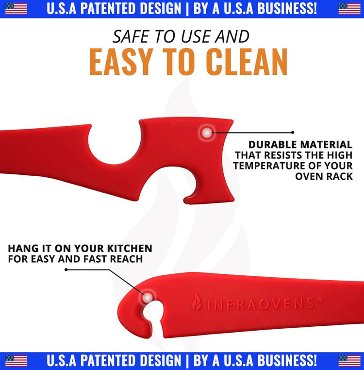 Silicone Oven Rack Push Pull Tool with Longer Handle