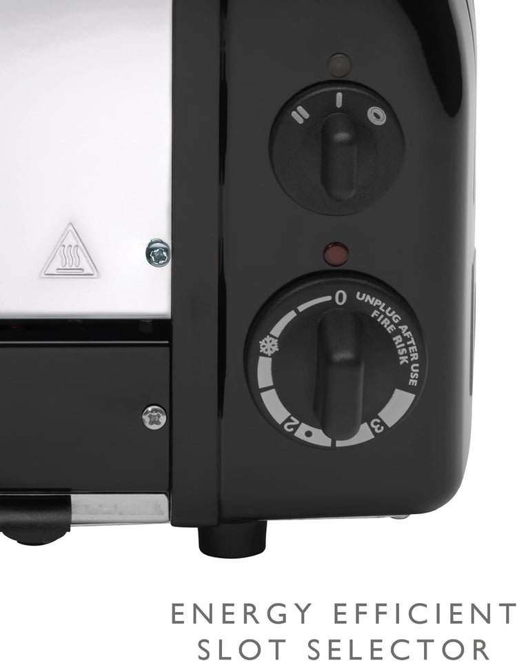 Dualit Classic 2 Slice NewGen Toaster - Stainless Steel - Hand Built in the UK - Replaceable ProHeat elements - Defrost Bread - Mechanical Timer - Matt Black Classic Toaster